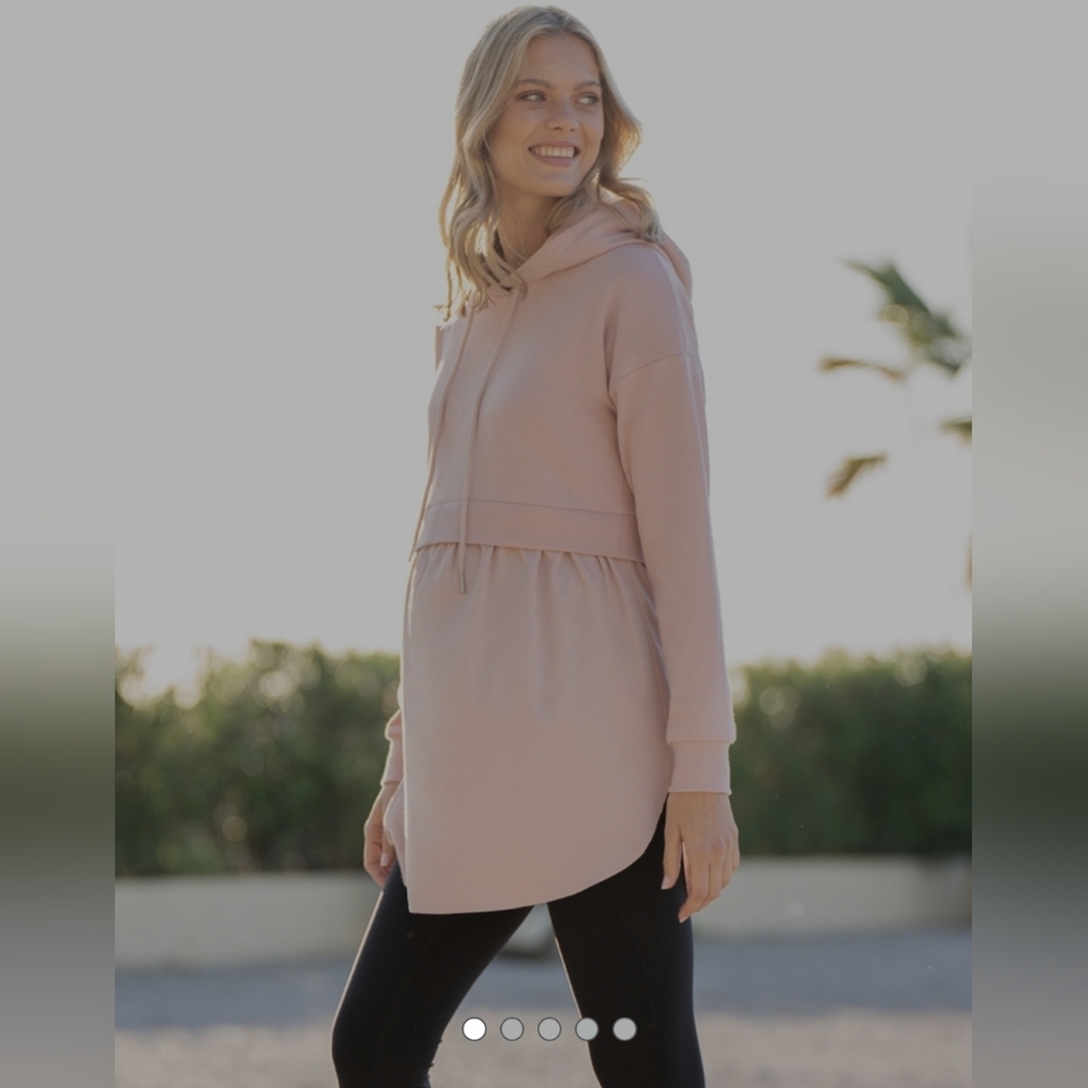Seraphine Pink Maternity & Nursing Hoodie with Built-in Undershirt